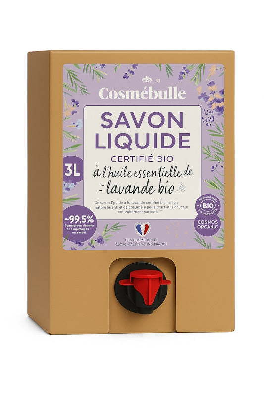 Recharge savon liquide à l'huile essentielle de lavande Bio